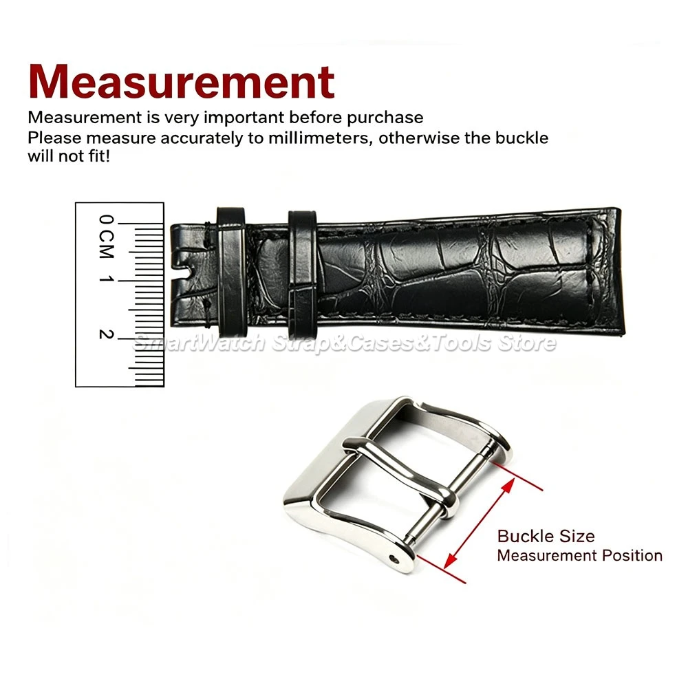Silver Gold Watch Band Metal Buckle Strap Solid Square Button Stainless Steel Matte Clasp 10/12/14/16/18/20/22mm Watch Buckles