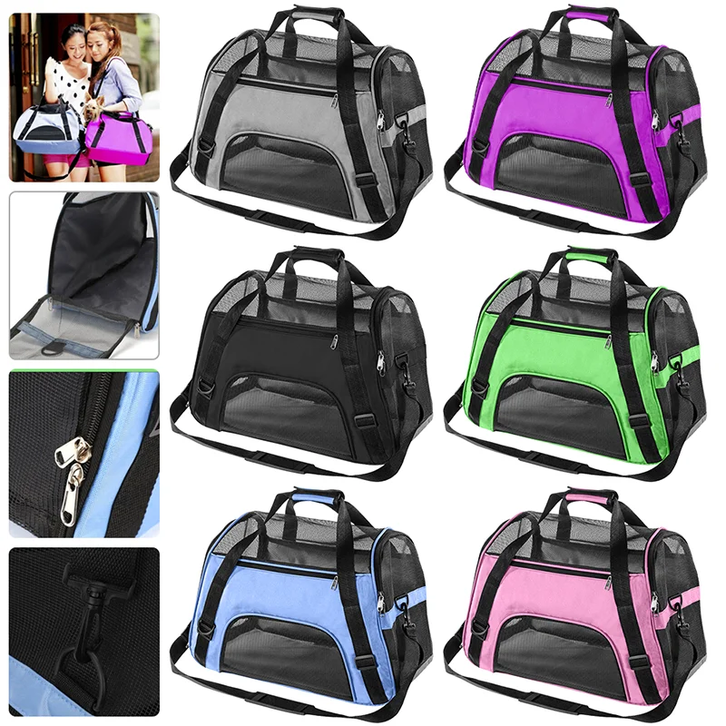 Cat Bags Portable Puppy Dog Carrier Bag Cats Handbag Mesh Breathable Foldable Travel Pet Bag Pet Carrying Supplies