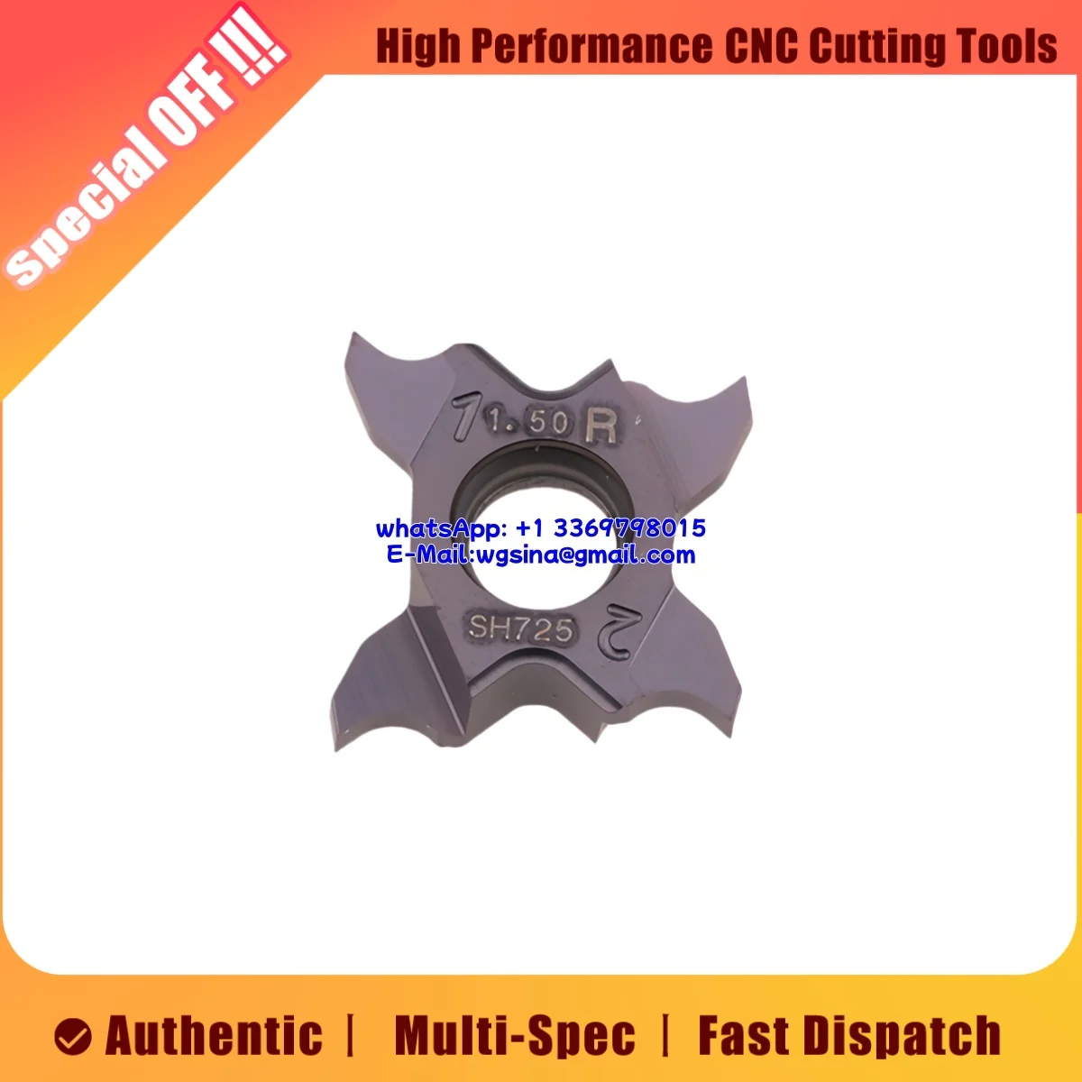 

Оригинальная канавочная вставка TCP TCP18 -R150F -010 -35 SH725