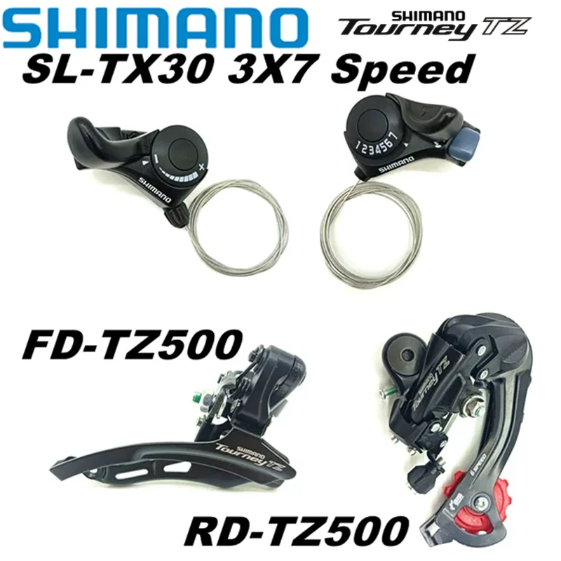 Shimano 21 Speed Groupset Tourney SL-TX30 Shifter Lever 3x7 Speed RD-TZ500 Bike Rear Derailleur FD-TZ500 Front Derailleur TX30