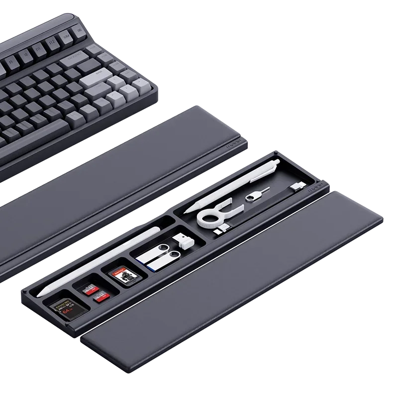 

Подставка для запястий для клавиатуры, эргономичная мягкая пена с эффектом памяти, поддержка настольного ящика для хранения, легкое набоивание, облегчение боли для офиса и дома