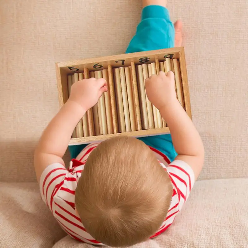 Scatola mandrino in legno Montessori 45 mandrini matematica conteggio giocattolo educativo per bambini versione familiare strumento di apprendimento precoce