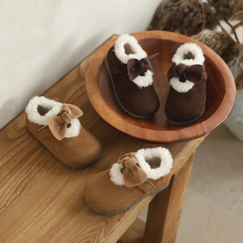 

Children Casual Shoes for Girls 2025 Winter New Fashion Korean Style Soft Bottom Anti-slippery Versatile Princess Keep Warm Shoe