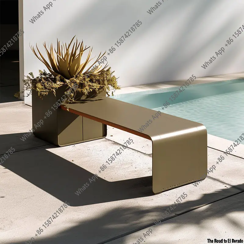 

Outdoor flower box seat integrated leisure outdoor park terrace square flower slot partition seat combination simple