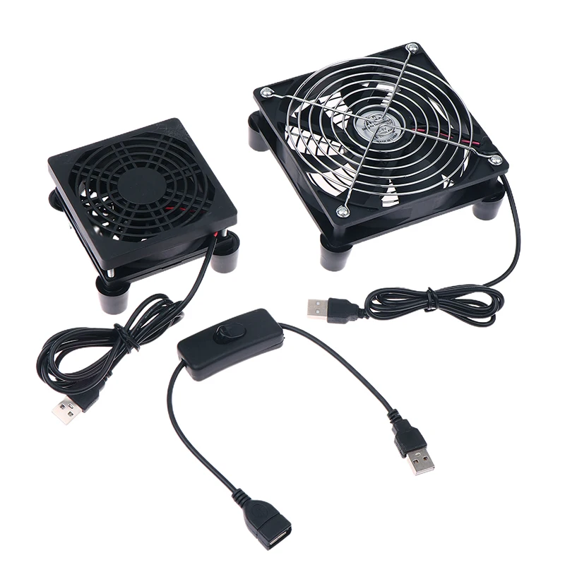 1 шт., бесшумный шасси-кулер для приемника, видеорегистратора, ТВ-приставки, 8/9,2/12 см, 5 В, с питанием от USB, вентилятор для корпуса компьютера и ПК
