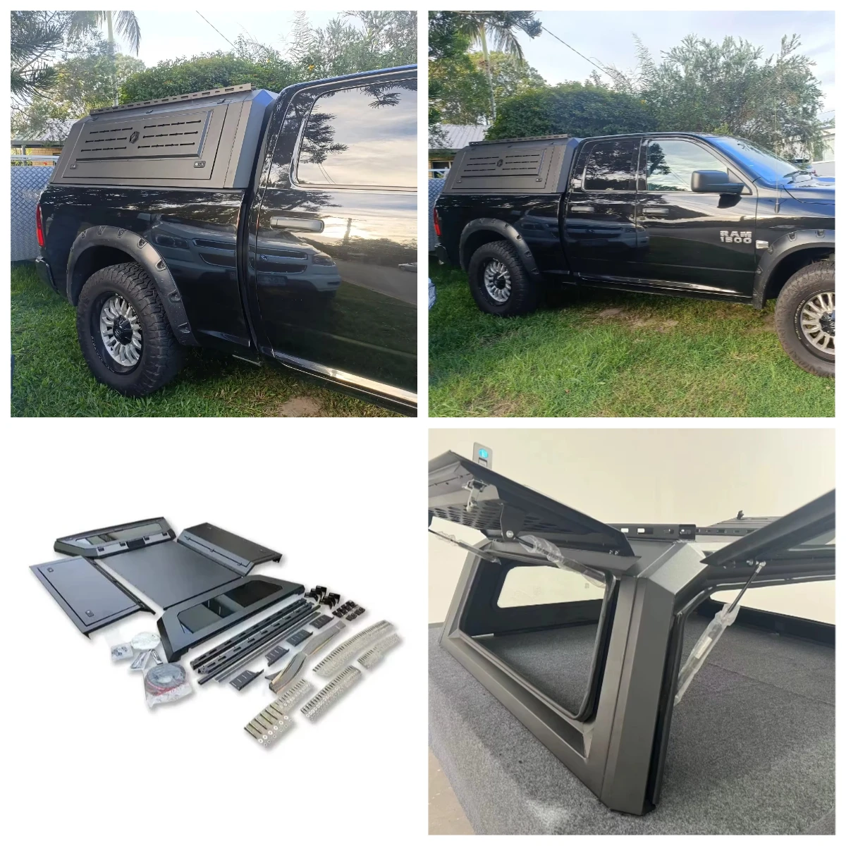 

Custom Fit Aluminum Car Interior Accessories Canopy for RAM 1500 Top Camper Leakproof Anti Rusted Hard Tonneau Cover