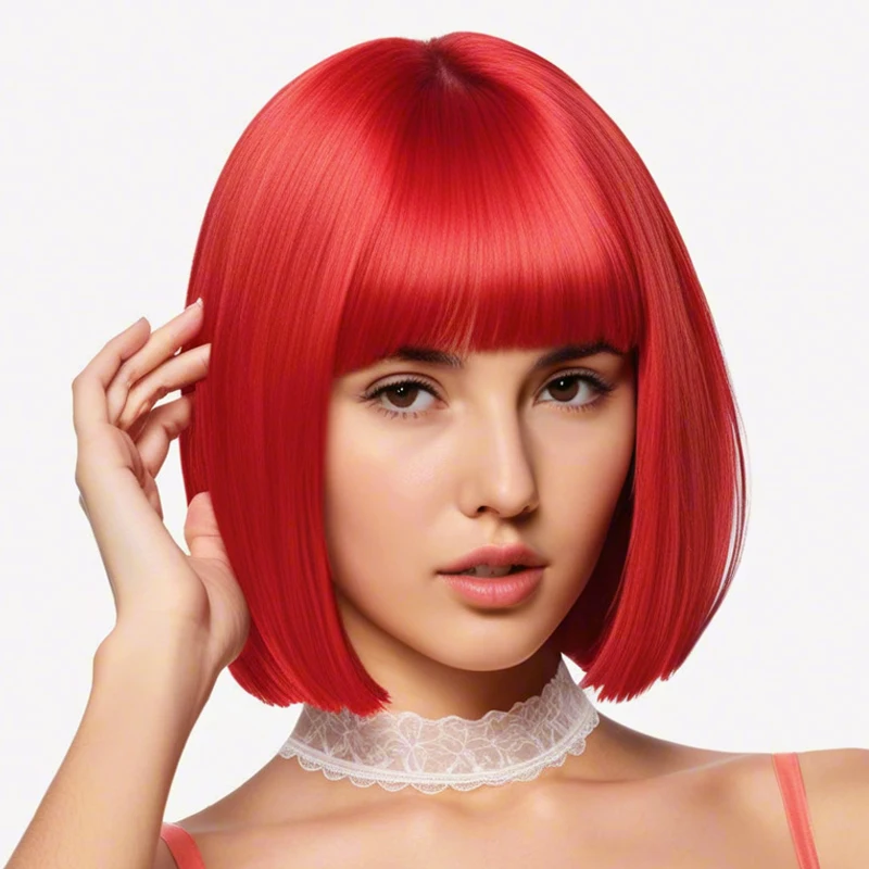 غرة هوائية حمراء مقاس 12 بوصة، تركيب حريري بدرجة حرارة عالية، مقاومة لدرجات الحرارة العالية والحرارة، مناسبة لجميع النساء للاستخدام اليومي