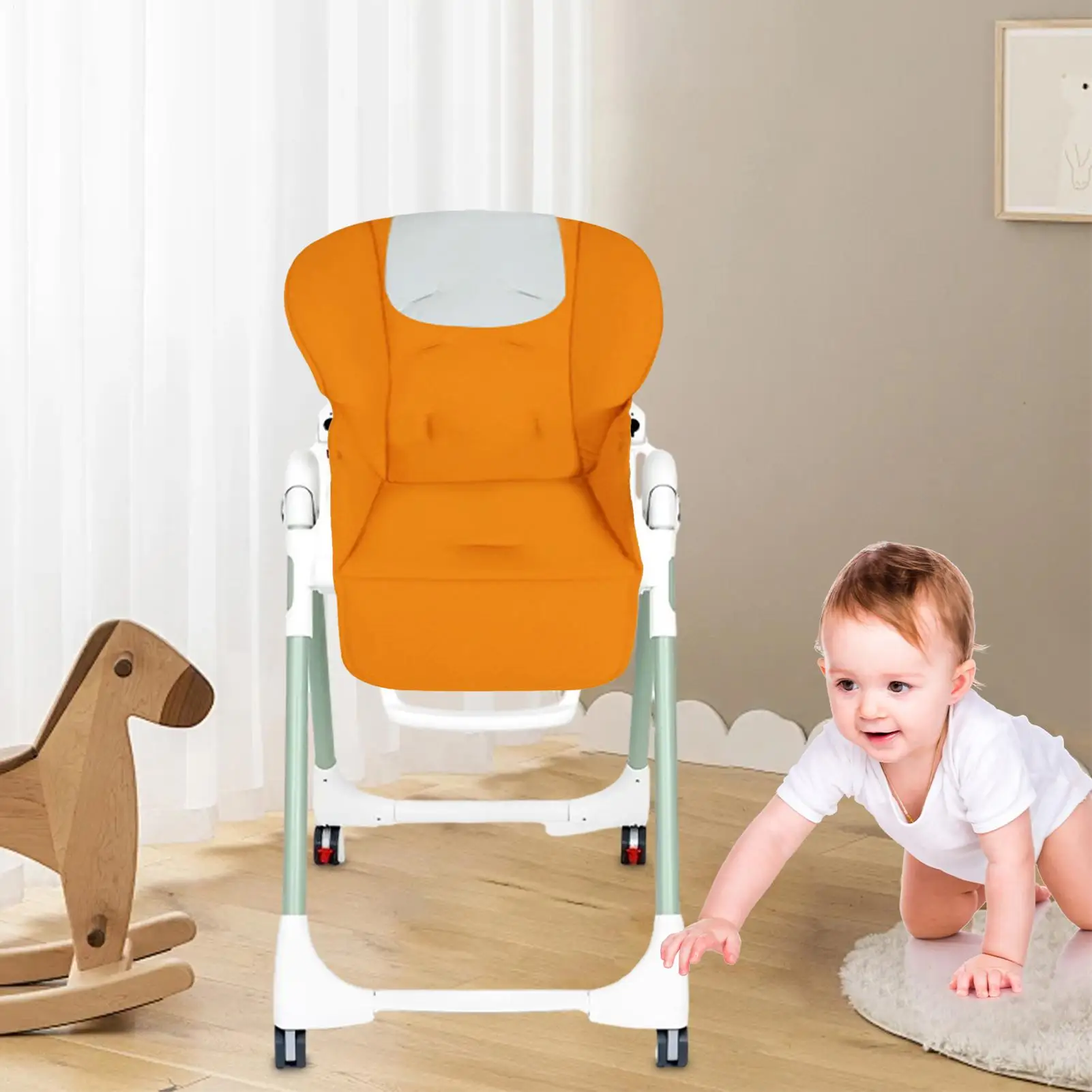 Fodera per seggiolone di ricambio Comodi cuscinetti per sedie da pranzo Cuscino di protezione per sedile da pranzo in pelle PU per ragazzi e ragazze Sons