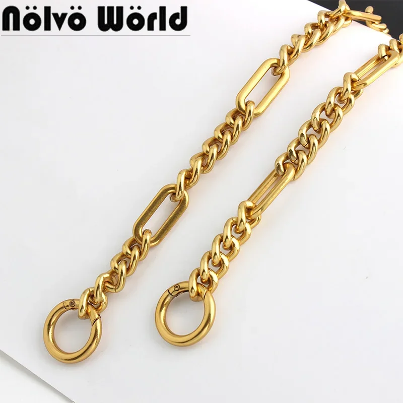 1PC 3*11*13MM 43CM Satin Gold Aluminum Chains Metal Purse Bags Chain Strap Handle Replacement Handbags Shoulder Accessories