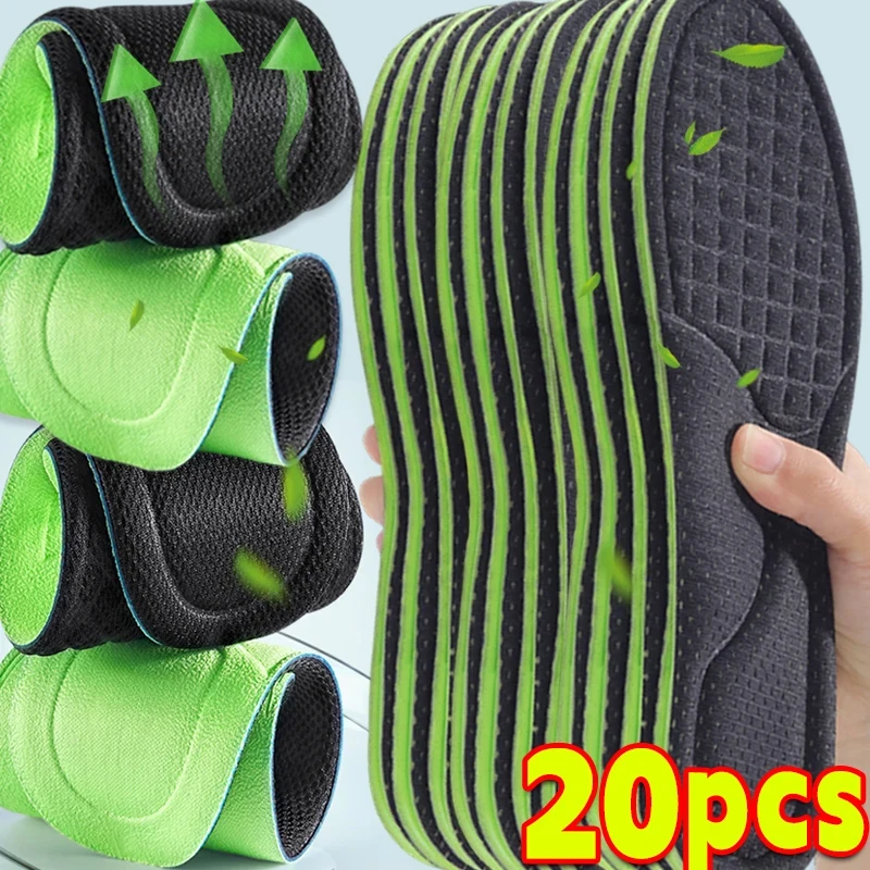 5D Massage Sports Insoles Shoes Soft Deodorant Breathable Shock Absorbant Cushion Running Insoles For Feet Men Women