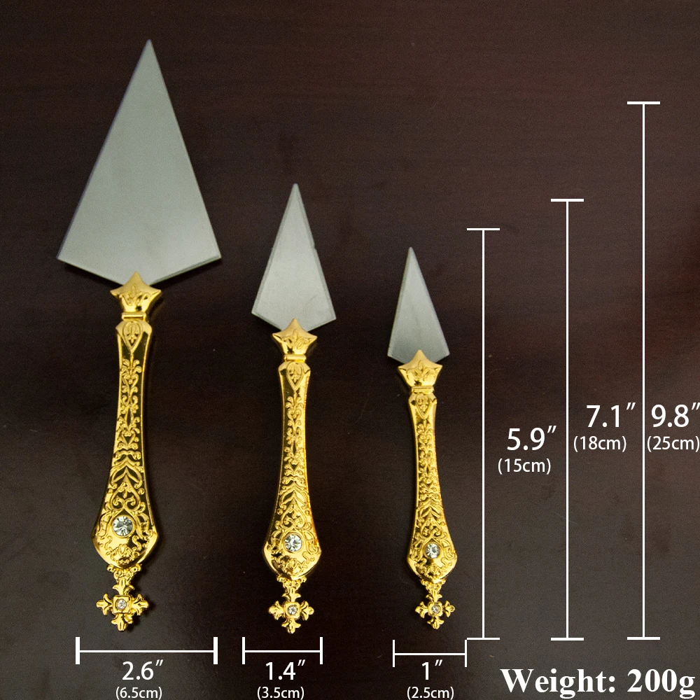 Orthodoxes Liturgie-Speerset mit 18cm Holztablett, Heilige Lanze, Prosphora-Kopie, Vergoldeter Holzgriff, Kirchenaltarwerkzeug, Geschenk – Detail 2