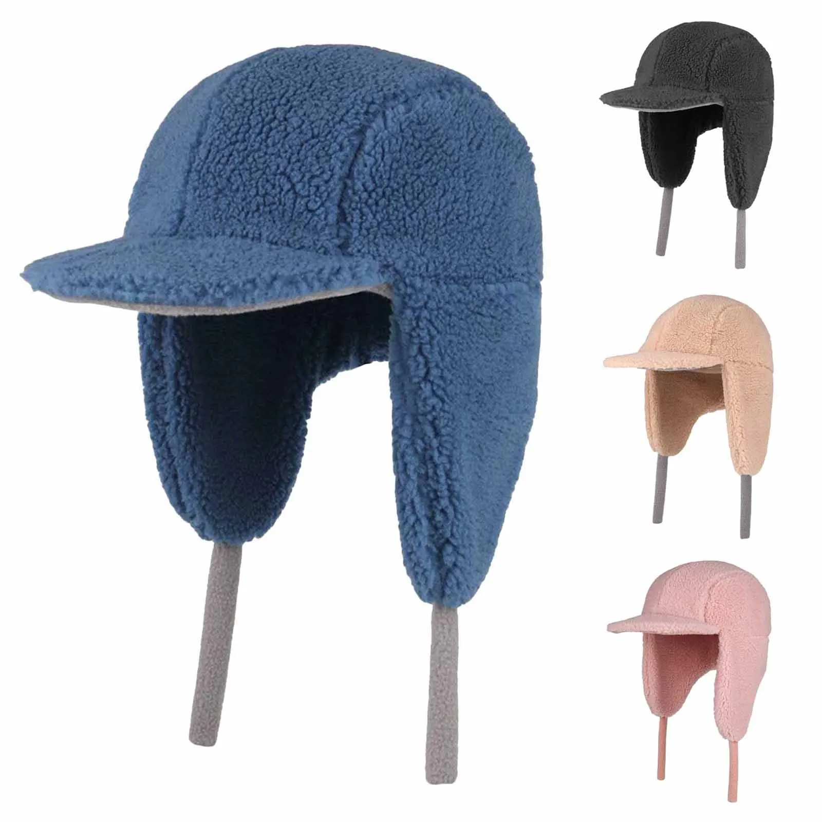 

Caps for Baby Boys Trapper Hat With Ear For Toddlers Kids Warm Fleece Lined Winter Earflap Hat For Boys Girls Deer Hats for Kids