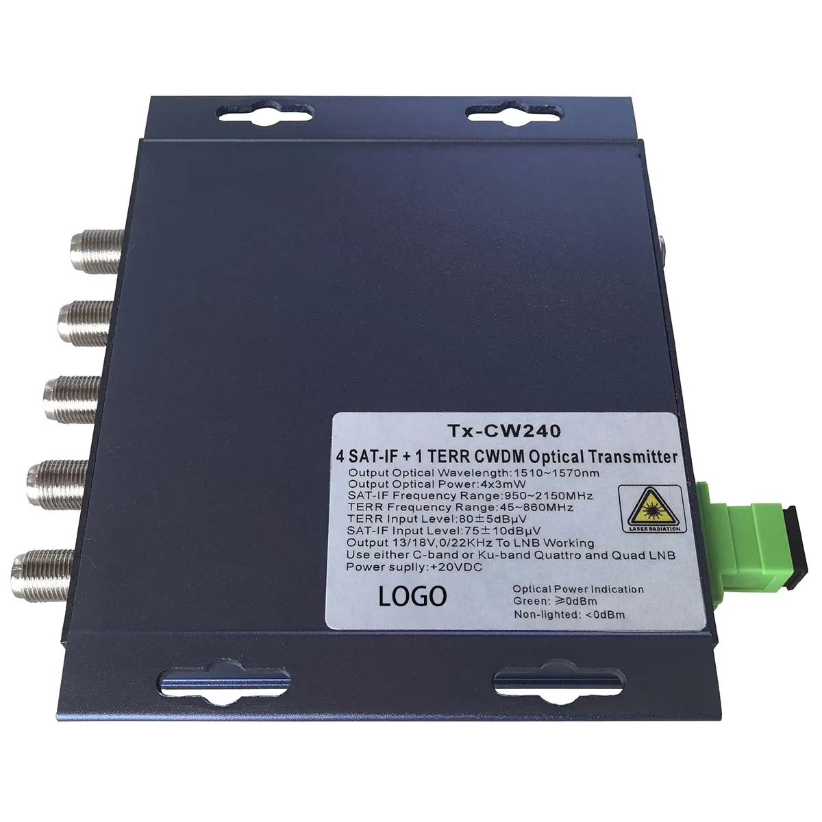 45~2150Mhz, 4 satellite+ 1 terr, multi CWDM optical transmitter , SC/APC optic signal to RF signal converter,