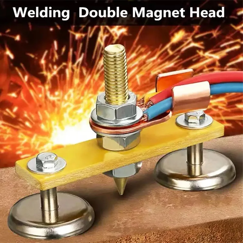 1PCS Strong Magnetic Ground Iron Welding Machine Magnet Strong Fixed Ground Head