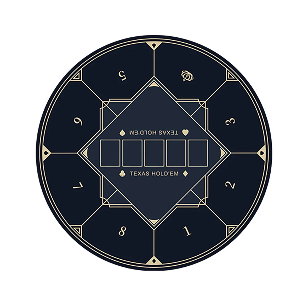 Non-Slip Rubber Poker Table Cover, Thick Round Texas Hold\'em Table Mat, Casino Grade, 60cm x 2mm Diameter