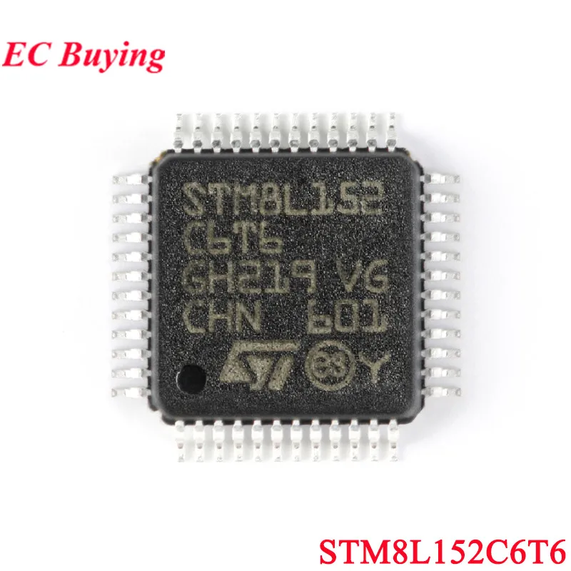 5Pcs/1pc STM8L152C6T6 STM8L152 STM8L152C6 STM8L 152C6T6 LQFP-48 ARM 16MHz 32KB Flash 8bit Microcontroller MCU IC Controller Chip