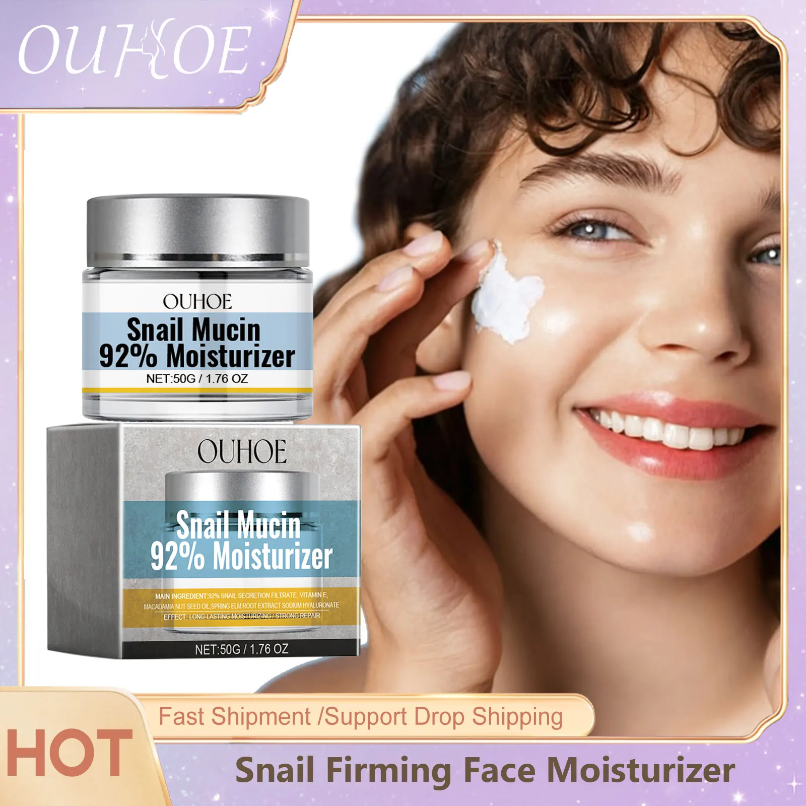 

Moisturizing Face Cream Snail Mucin Nourish Deep Hydrate Reduce Fine Lines Wrinkles Repairing Brightening Facial Firming Cream