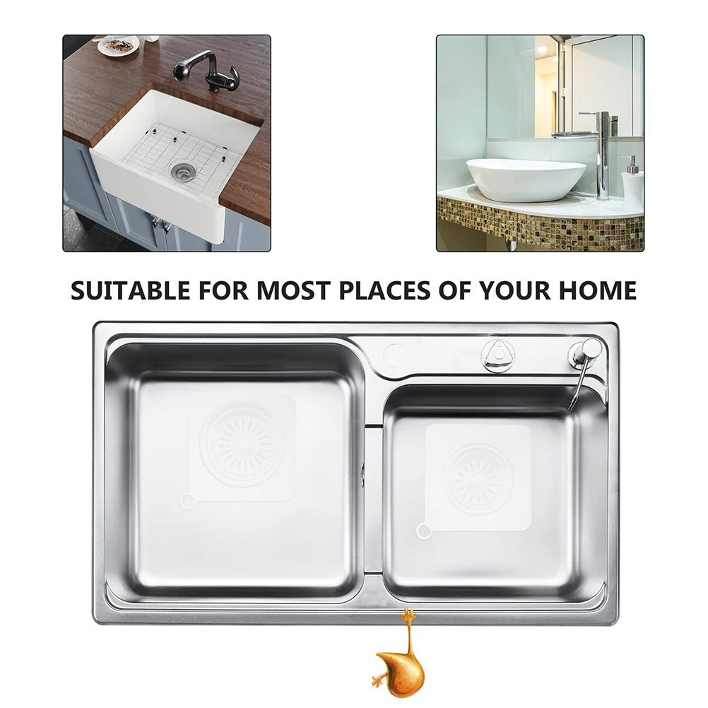 

2pcs Silicone Insect Mat Floor Drain Strainer Odor Stopper Sewer Anti-blocking Cover Tub Sink White Kitchen Bathroom Filter