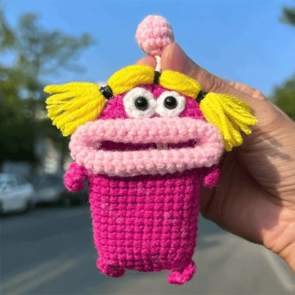 Handmade Craft Hand Knitted Key Case Funny Pull Out Key Pouch Finished Product Handmade Key Holder Key Storage