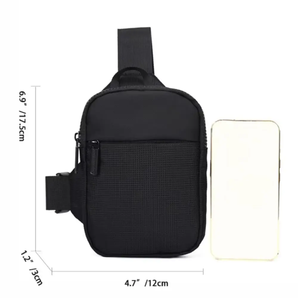 Casual Small Bag Zipper Men Chest Bag Nylon Waterproof Mobile Phone Bag Multipocket Handbag Small Shoulder Bag Outdoor