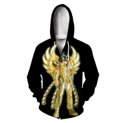 Autumn Saint Seiya 3D Print Zipper Hoodies Men Women Fashion Casual Hooded Oversized Hoodie Male Sweatshirts Man Tracksuits Coat