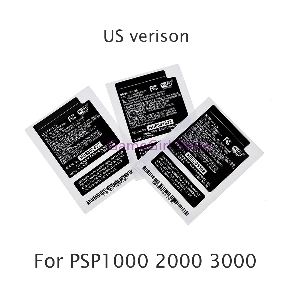 

300pcs JP US HK Version Shell Battery Warehouse Label Warranty Label Bar Code Sticker Seals For PSP1000 PSP2000 PSP3000