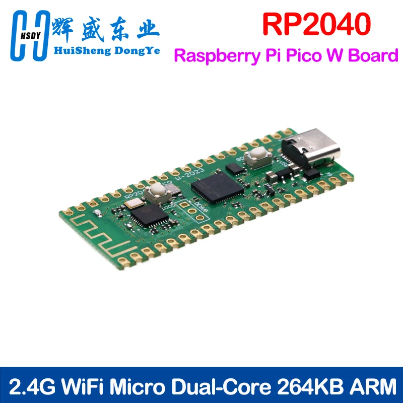 RP2040 Raspberry Pi Pico W Board with 2.4G WiFi Micro Dual-Core 264KB ARM Microcomputers High-Performance Cortex-M0 Processor