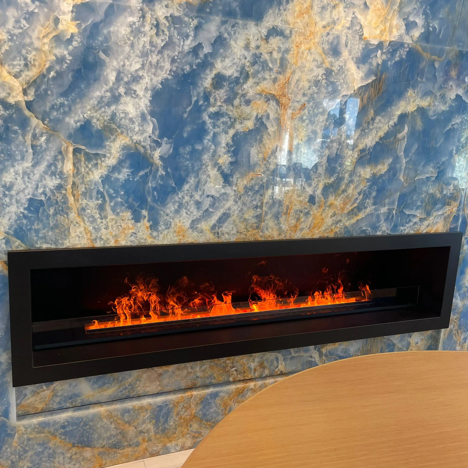Water Steam Atomizing Mist Intelligent Electric Fireplaces Neon Flame Decorative LED 3D Black Custom Hotel