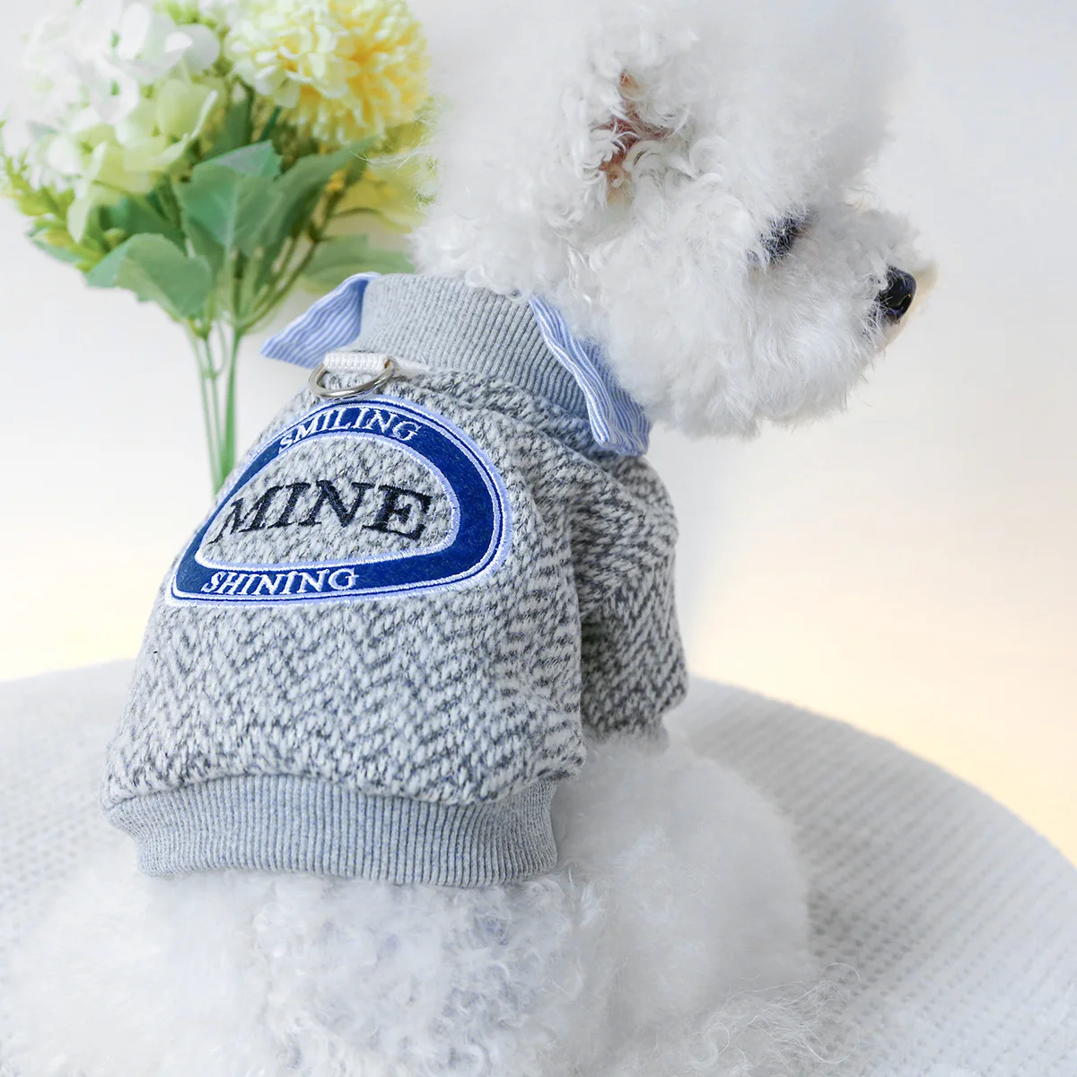 Circle Pet Clothes Dog Cat Apparel Two-Legged New Embroidery Fake Two-Piece