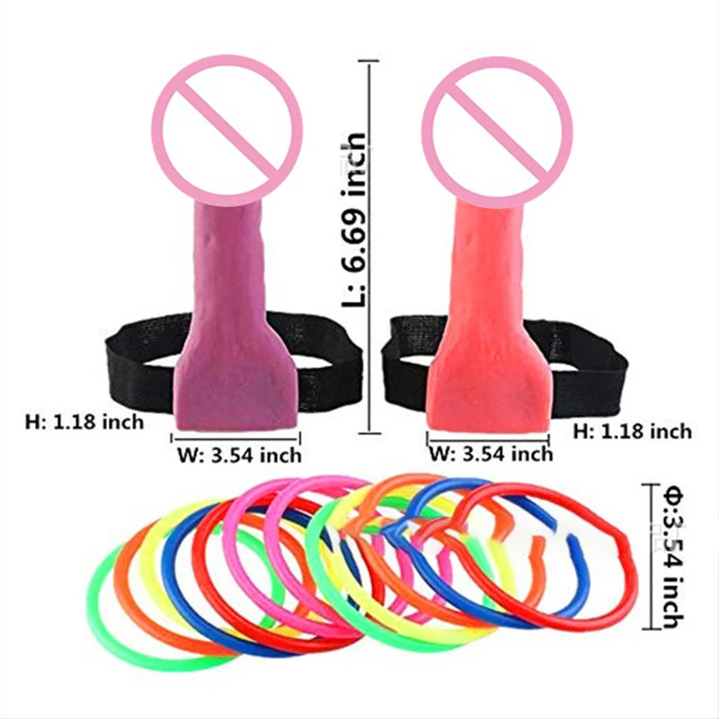 2pcs Bachelorette Party Favor, Inflatable Ring Toss Game 𝐏𝐞𝐧𝐢š Ring Toss Kit Funny Party Toss Game Night Out Party Supplies