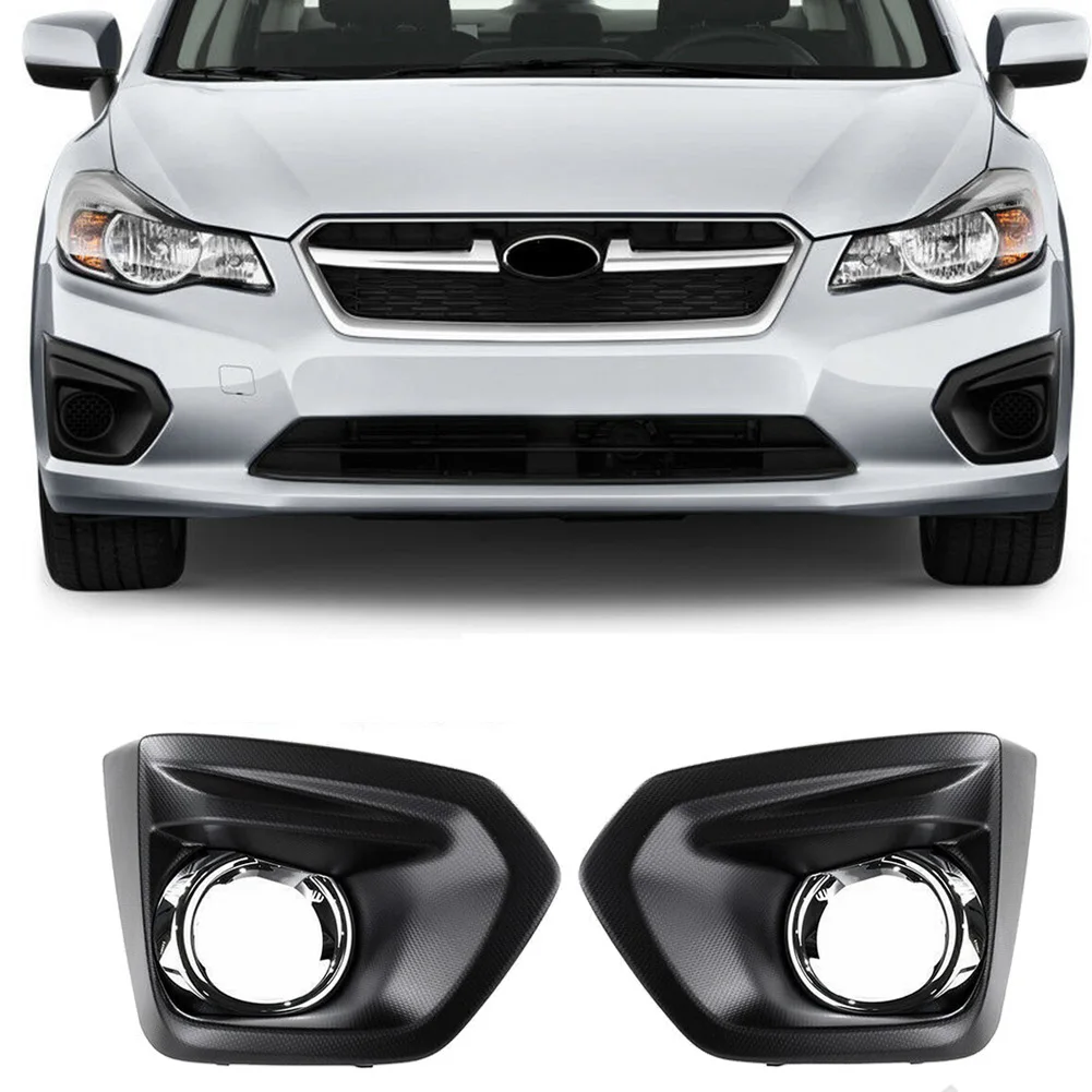 For 2012-2014 Subaru Impreza Front Bumper Fog Light Lamp Replacement Bezel Cover W/ Chrome Left Driver & Right Passenger