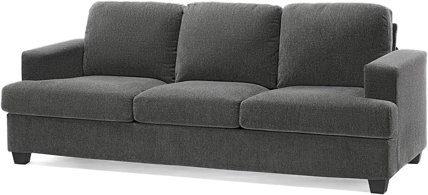 Sofa, 89 inch Comfy Sofa Couch with Extra Deep Seats, Modern, Couch for Living Room Apartment Lounge, Grey Chenille