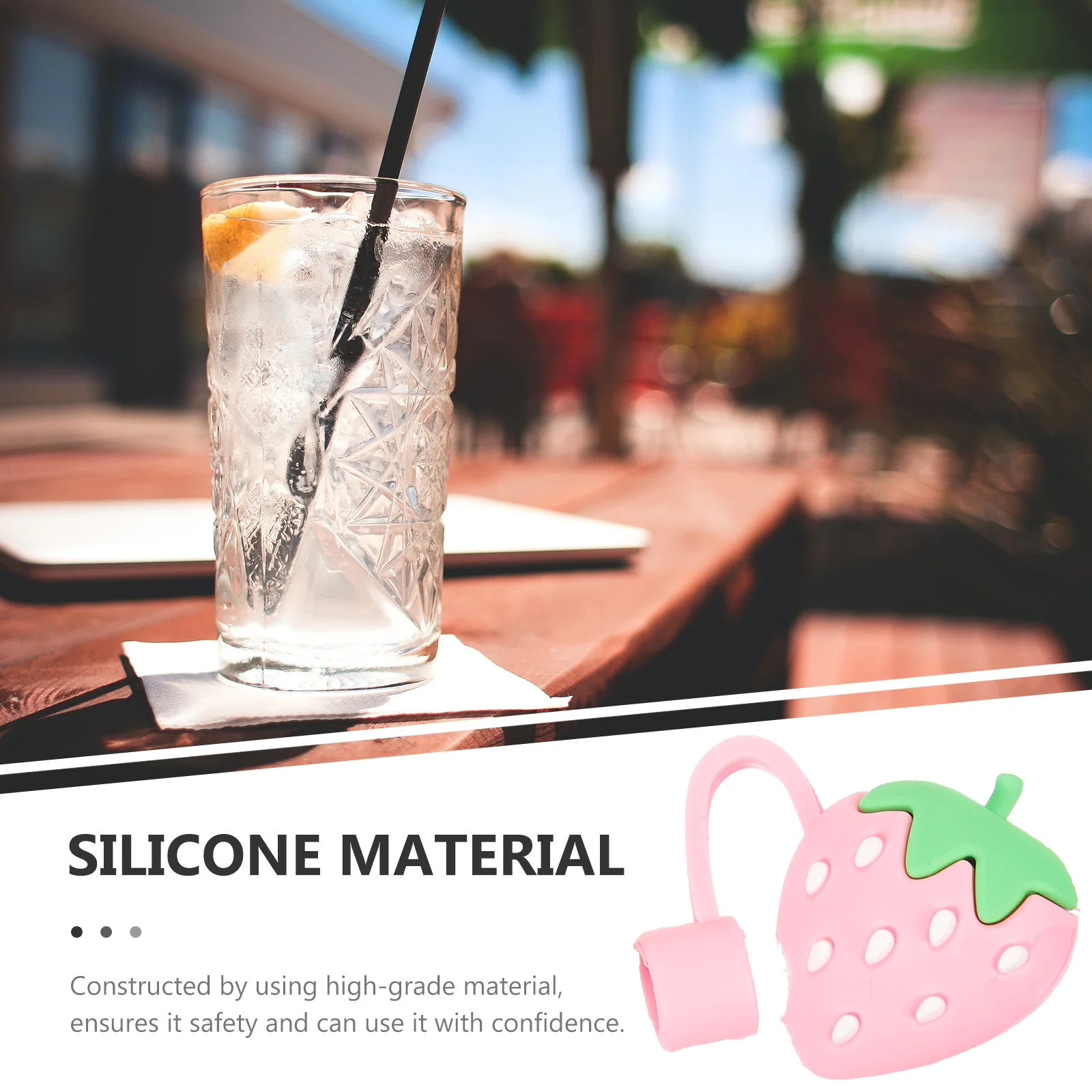 

2Pcs Silicone Straw Tip Covers Dustproof Plug for 6-8Mm Straws Cute Design Beverage Seal Caps for Outdoor Party Use