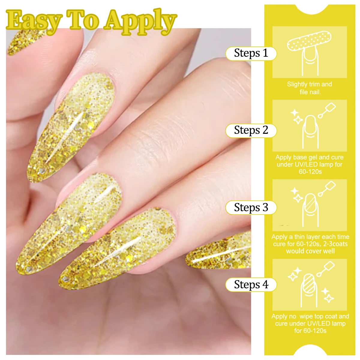 Faandin 4 قطع/مجموعة 7 مل * 4 قطع، تطبيق أكثر سمكًا للحصول على نتائج أفضل، بريق كبير عصري ومبهر، لون غني، مجموعة طلاء أظافر جل لامع، هدية مثالية، جل طلاء أظافر قوي ويزيل، جل طلاء أظافر للبيع بالجملة لصالونات الأظافر، صالونات الأظافر #3