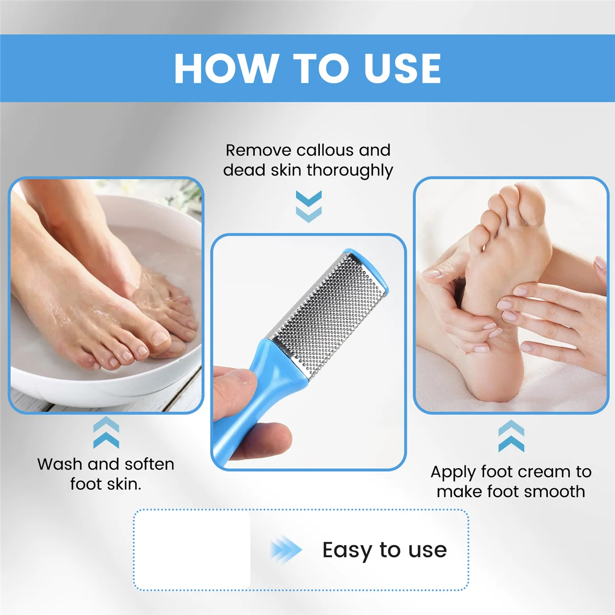 Lima profesional para pies de doble cara, rallador de talón, removedor de callos de piel muerta dura, Lima de pedicura, 1 piezas