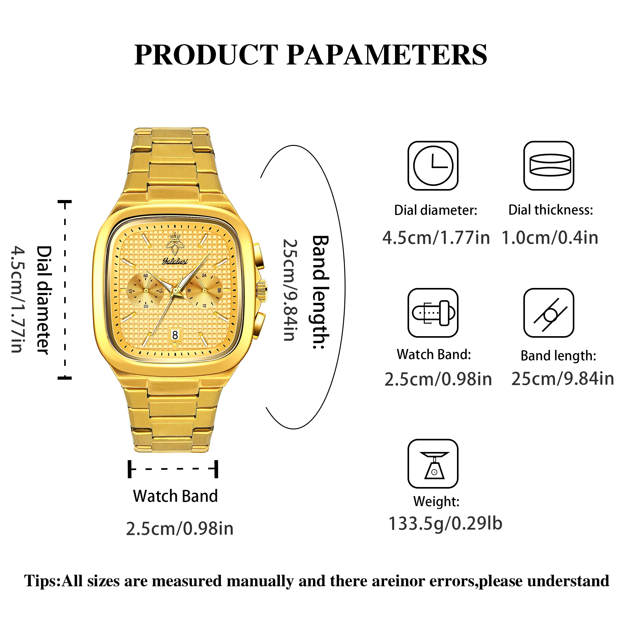 YaLaLuSi Fashionable Men’s Watch Brands Casual and Business-Style Watches with Large Dials Multifunctional Sports Watches