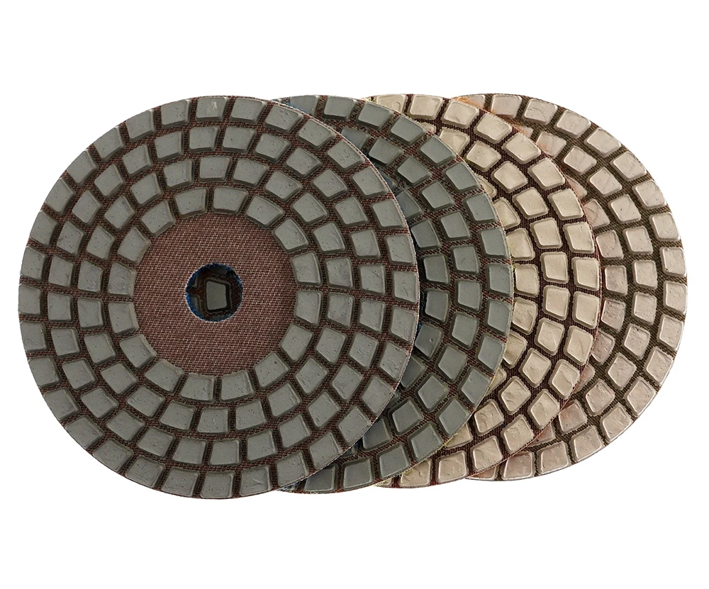 4 Stück/Set 4-Zoll-Trockenpolierpads, 4-stufige Premium-Schleifpads für Granit, Marmor und Stein, Schleifscheiben – Detail 3