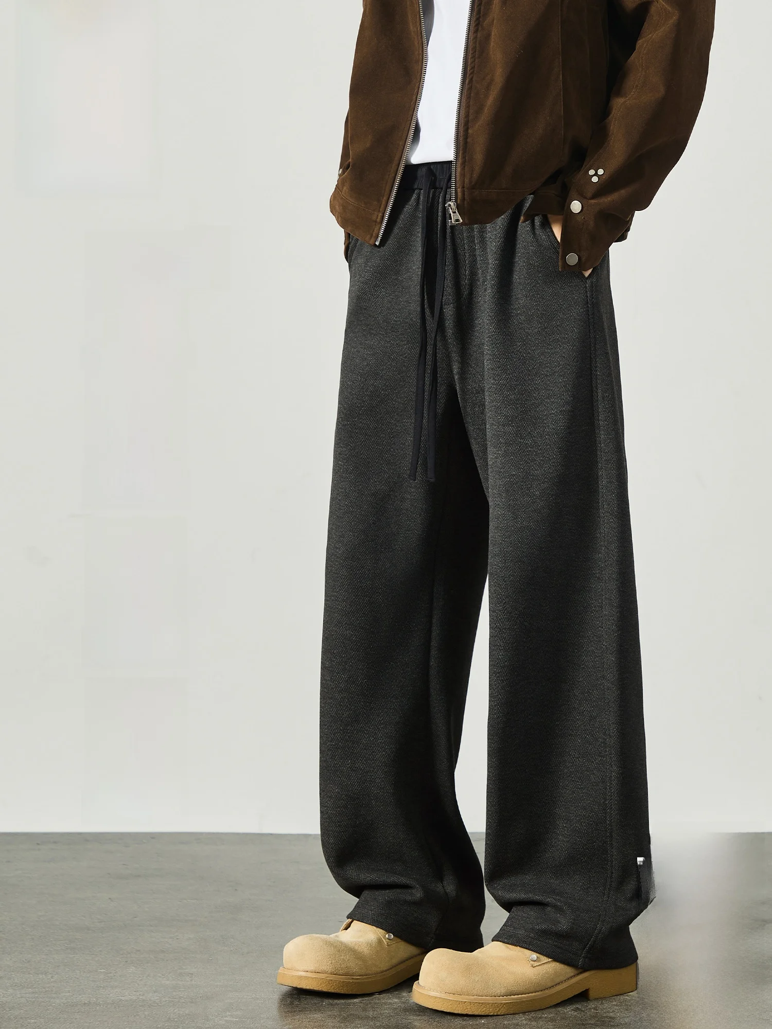 

PaulFrank Fce Lined Thiened Sports Casual Pants Men's Winter American Wide Leg Straight Cut Trousers Daily Wear