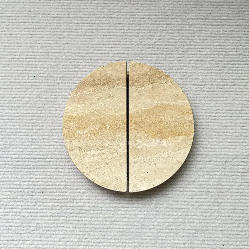 Vintage Door Furniture Drawer Handle Luxury Beige Yellow Travertine Marble Stone Handle Vintage Knob Store Home Decor