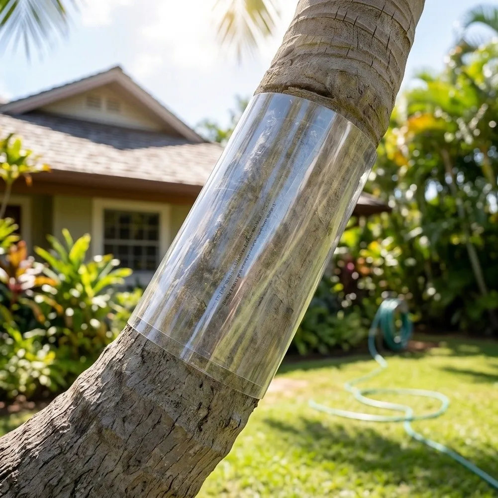 Iguana Prevention Tree Wrap with Easy Installation Features Clear Double Sided Tape and PVC Material 48 by 16 Inches
