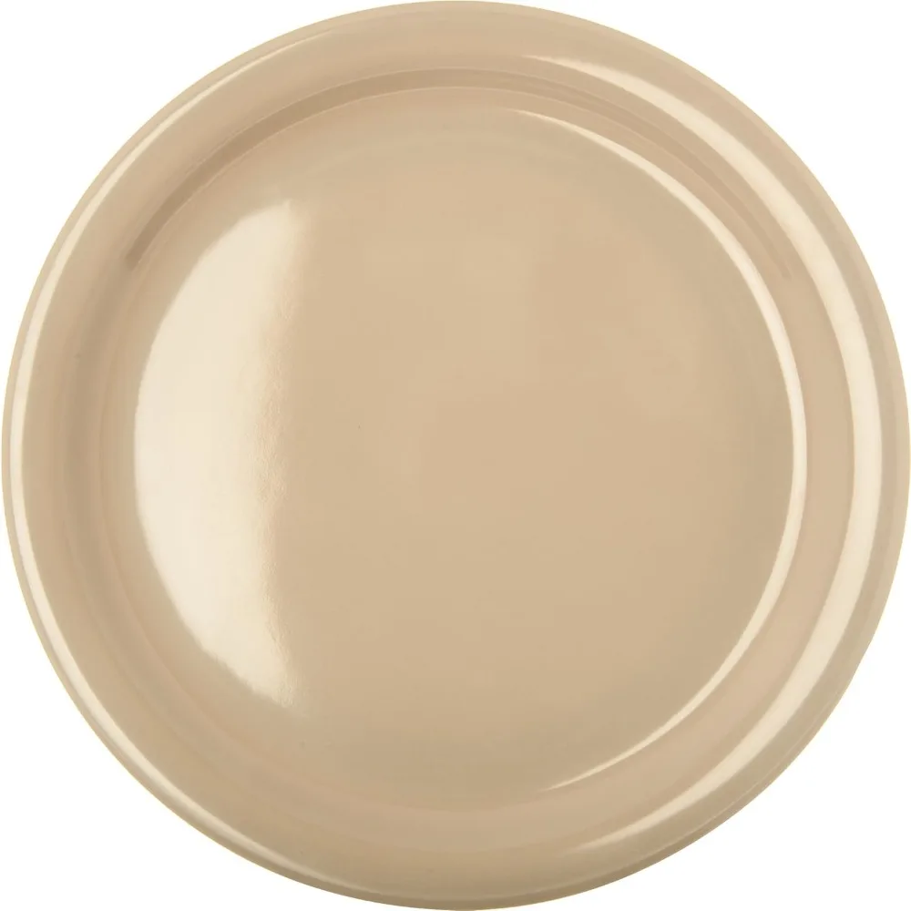 Reusable Plate Dinner Plate for Home and Restaurant, Melamine, Tan, (Pack of 48)