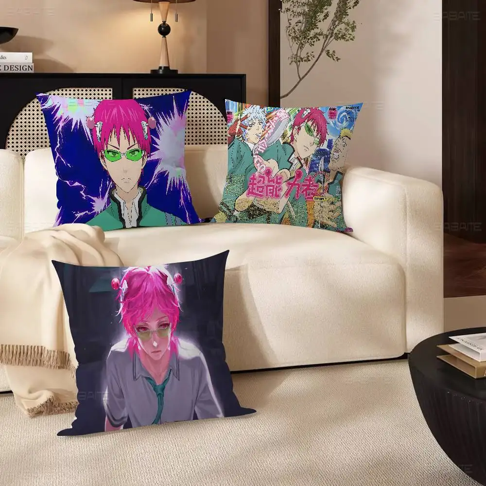 Das katastrophale Leben von Saiki K Saiki Kusuo Kissen Polyester Sofakissen Dekorative Kissen Heimdekoration Kissenbezug