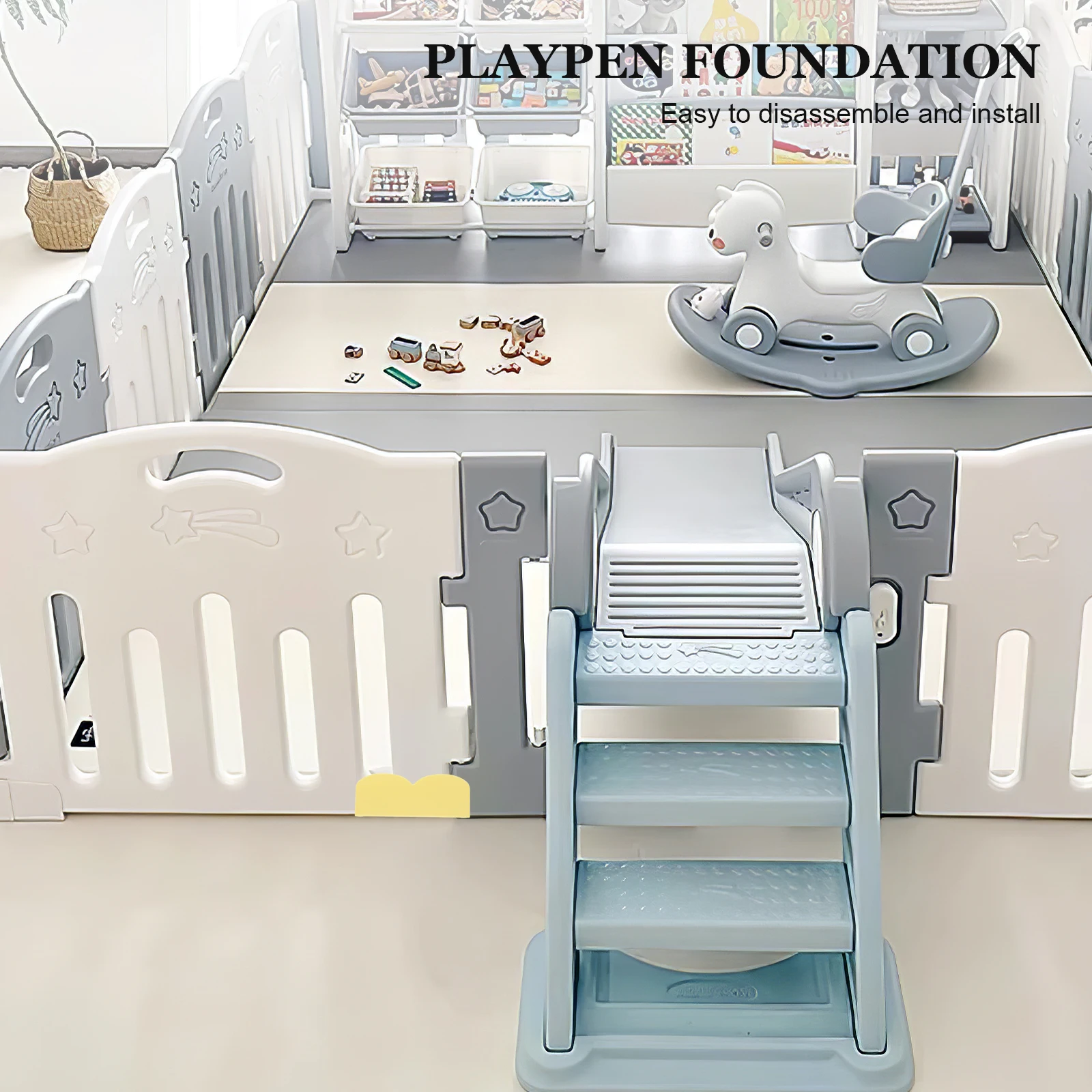 

2pcs Anti-slip Clip Playpen Stabilizer Connector Fence Base Plastic Child Safety Yard Skid Proof Fixator