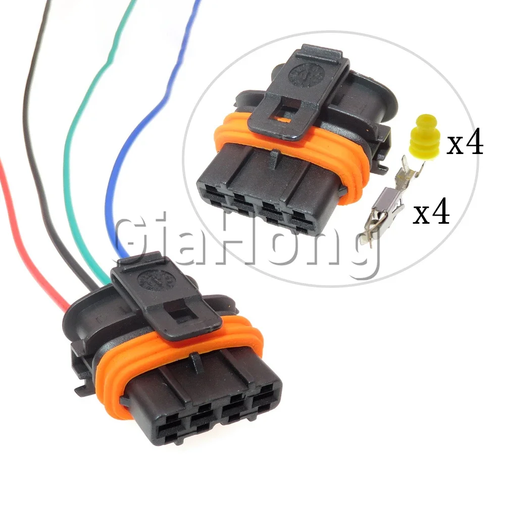 

1 комплект 4-контактных автозапчастей переменного тока в сборе 368162 -1 Автомобильный герметичный разъем 1928404745 Высоковольтная проволочная розетка катушки автоматического зажигания