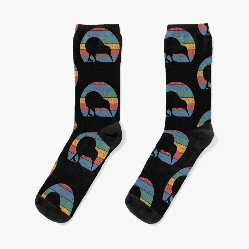 

Funny New Zealand Kiwi Bird Retro Vintage Gift Socks Men's Antiskid soccer Hiking boots custom sports Mens Socks Women's