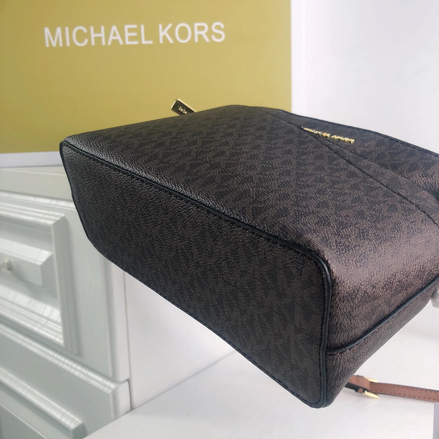 Michael Kors Women's Classic Fashion Shoulder Bag Retro Shell Shape Leather Double Layer Crossbody Bag Handbag Ladies' Gift