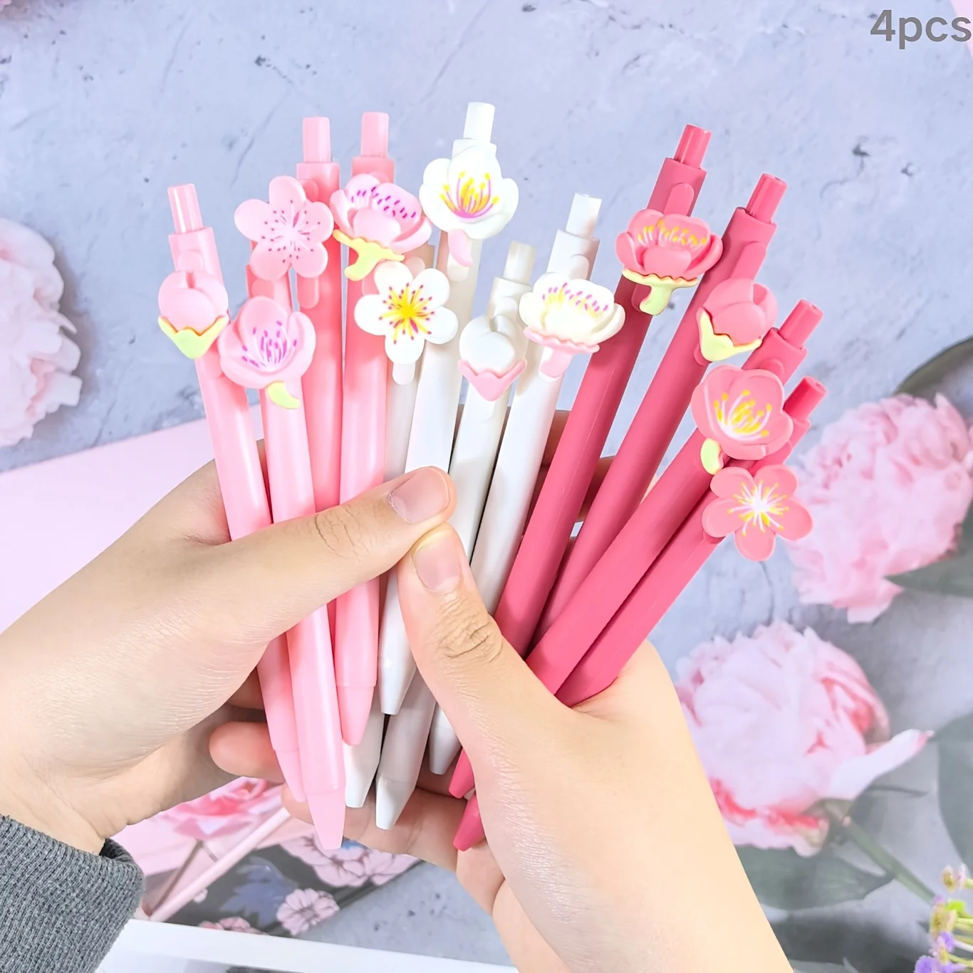Pink Bow Series Student Stationery Pen Black PVC Soft Rubber Click Neutral Pen High Aesthetic Value Girls Office School Supplies