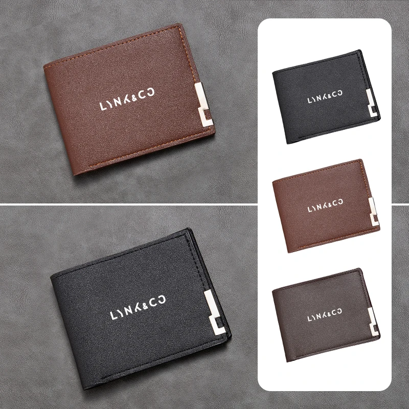 New Fashion Business Wallet Leather Car Logo Card Holder Men Coin Purse For LYNK&CO 06 03 05 08 09 01 Hatchback BX11 EX11 ZERO