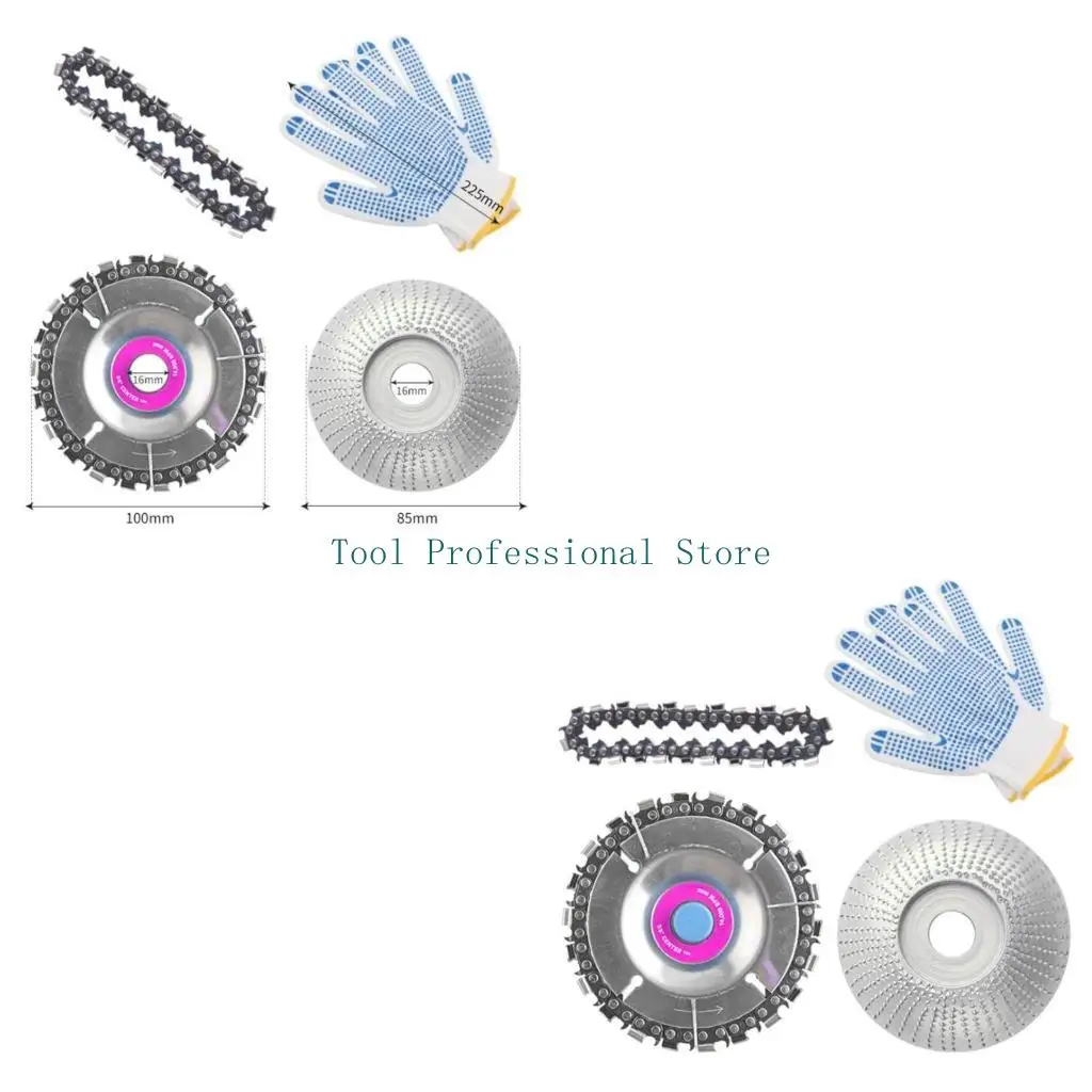 

57QF Угловая шлифовальная машина, набор шлифовальных дисков, набор инструментов для резьбы по дереву, цепной лезвие, набор для