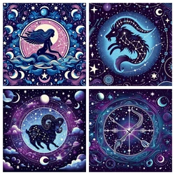Tarot tablecloth, twelve constellations, mysterious altar, witchcraft, astrology, board game, tablecloth